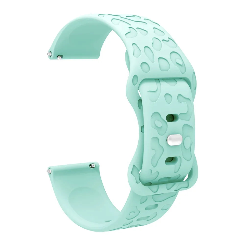Garmin Leopard Print Silicone Band in Mint Green