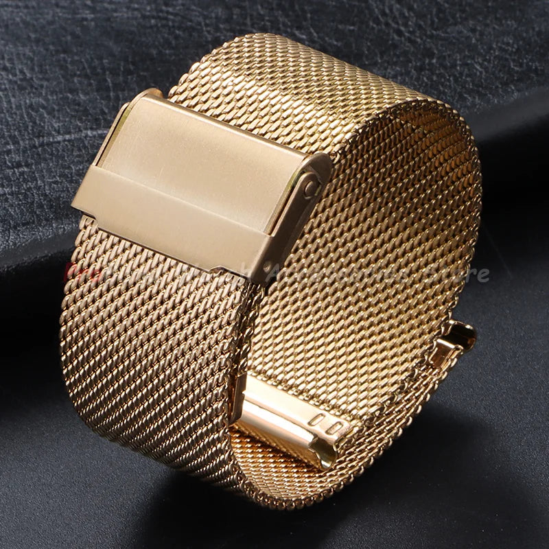 Garmin Milanese Mesh Sliding Clasp Band in Gold