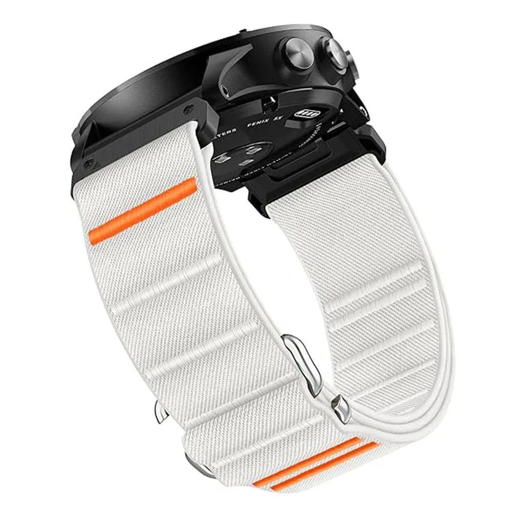 Starlight Garmin QuickFit 22/26mm Woven Nylon Band with S-Buckle