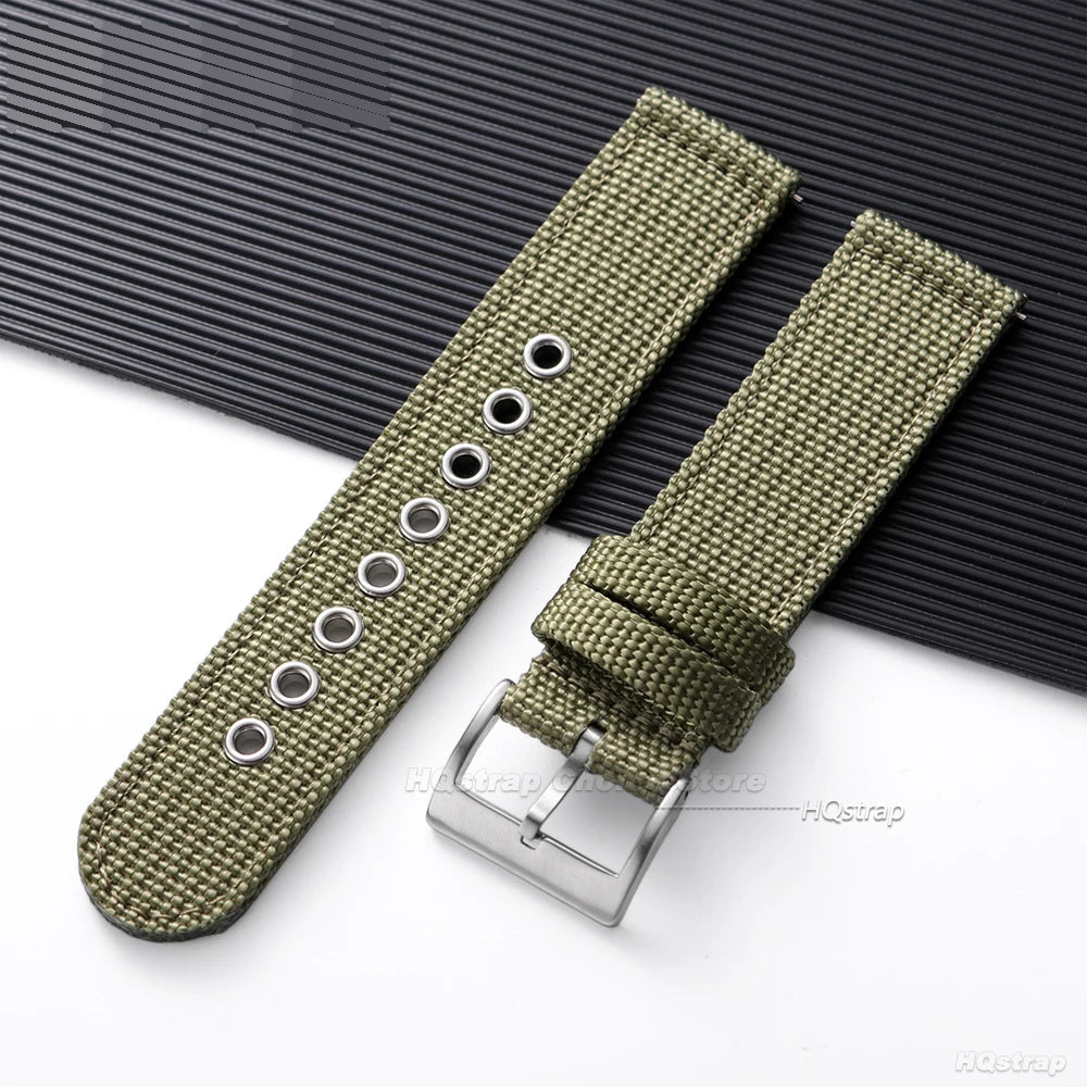 Nylon Canvas Band in Olive Green