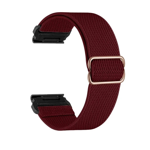 Red Garmin QuickFit 20/22/26mm Elastic Bohemian Woven Nylon Band