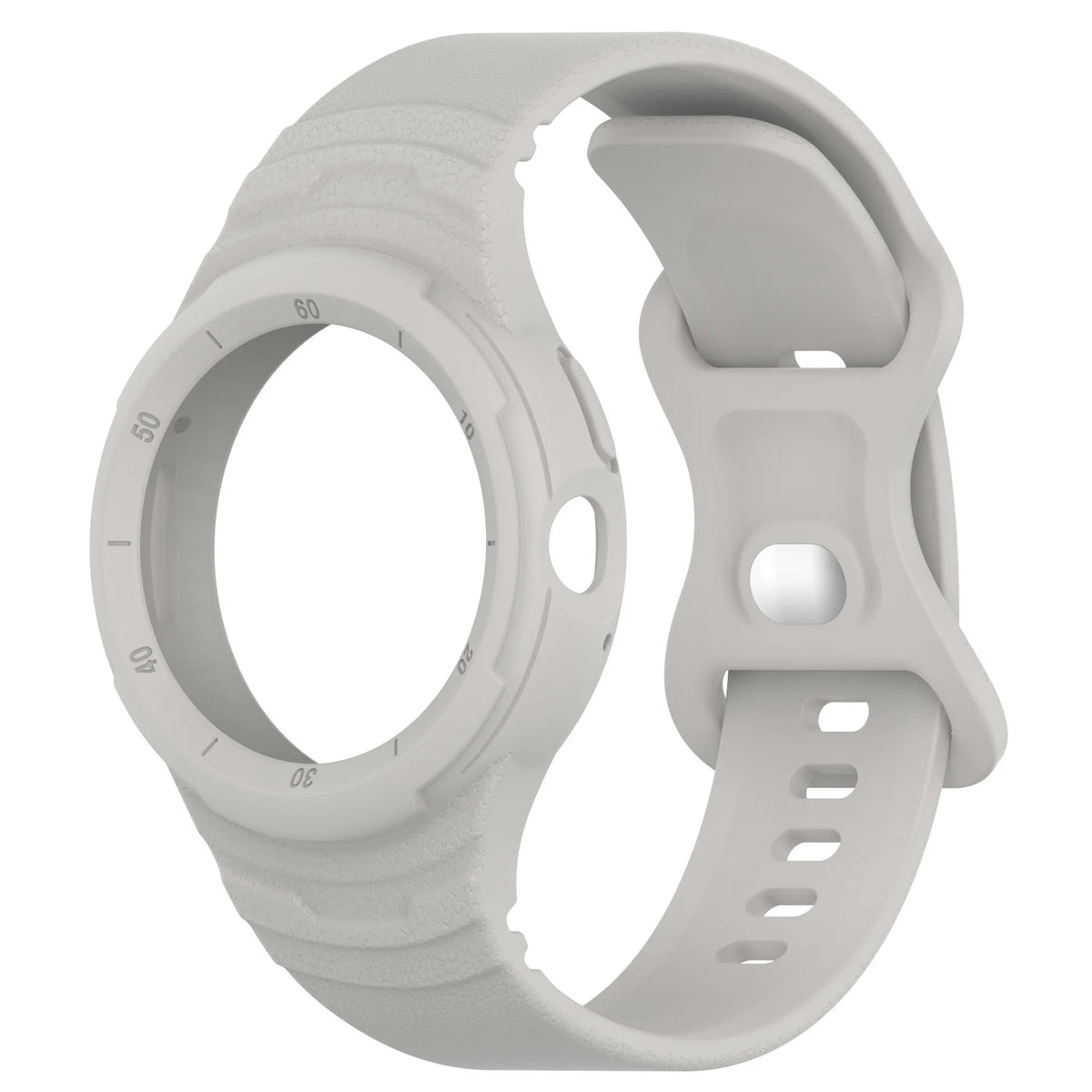 Light Grey Google Pixel Watch 3, 2 and 1 41mm Silicone Band with Built-In Case