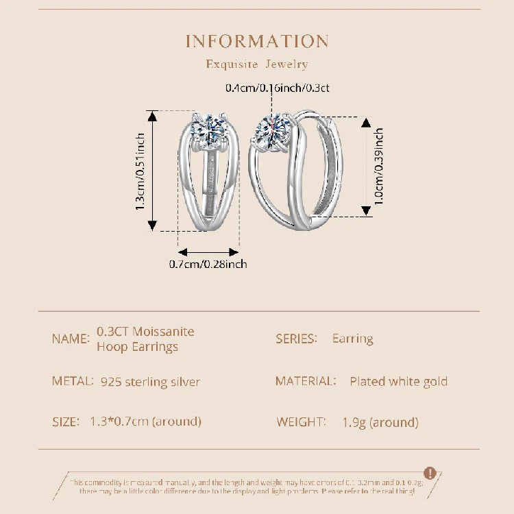 Double-Row Moissanite Huggie Hoop Earrings in Silver — Design information