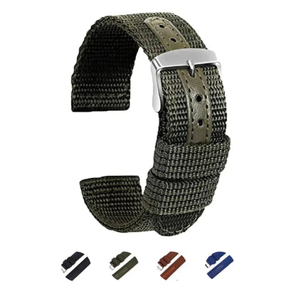 Suunto Textured Nylon Band with Center Detail - Army green with color previews