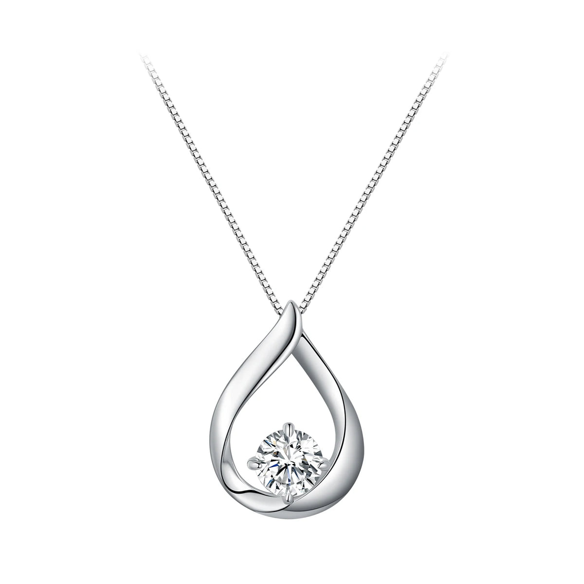 Moissanite Waterdrop Earrings or Necklace in Sterling Silver — Waterdrop Necklace — BandsCo Straps