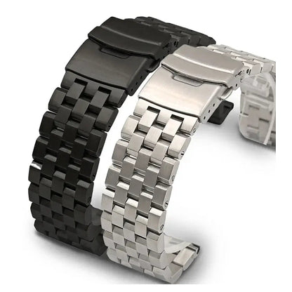 Suunto Five-Row Stainless Steel Band - Black and silver link bracelets