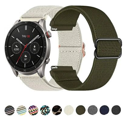 Amazfit compatible Patterned stretch nylon band with slider