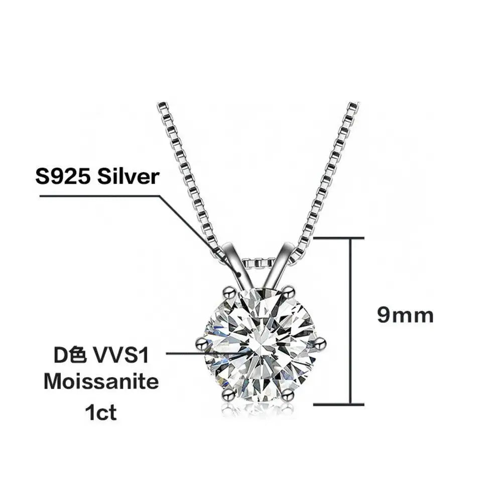 Colored Moissanite Necklace, Stud Earrings & Ring Set — Pendant size guide