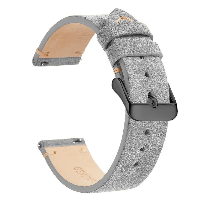 COROS Suede Leather Band with Buckle Color Options – Light Gray / Black Buckle