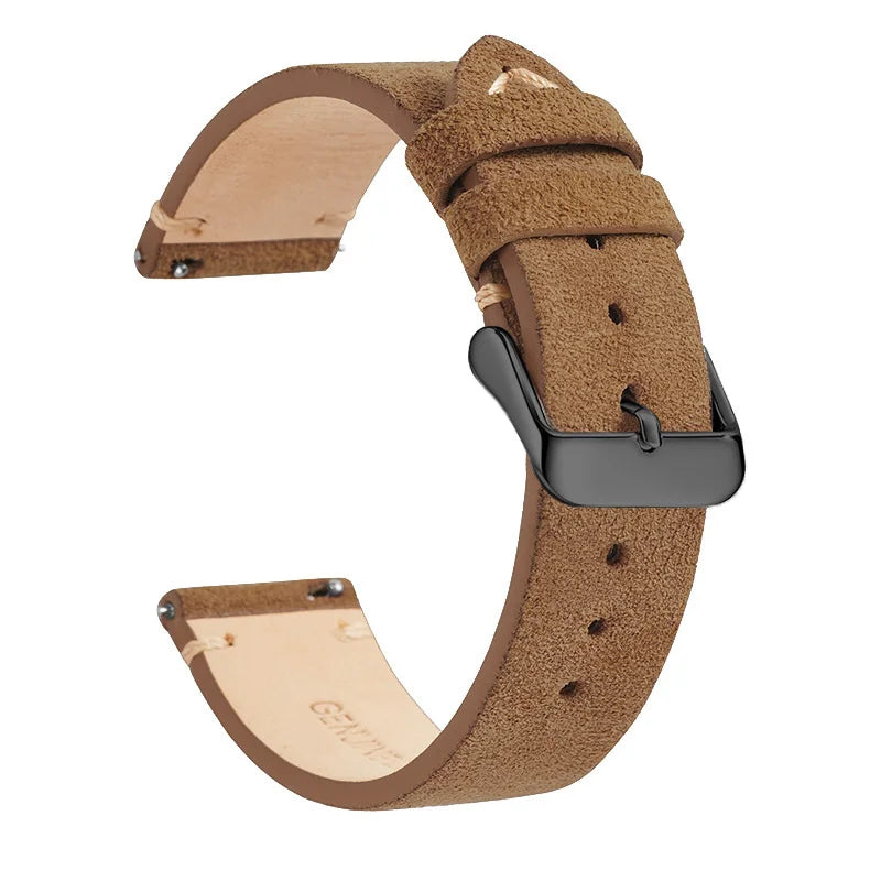COROS Suede Leather Band with Buckle Color Options – Toffee Brown / Black Buckle