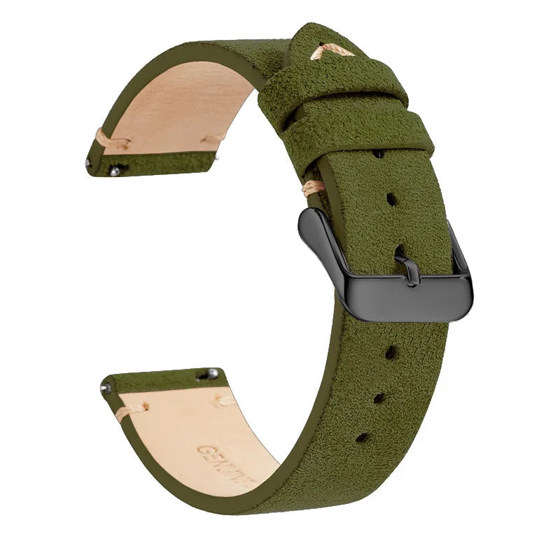 COROS Suede Leather Band with Buckle Color Options – Olive Green / Black Buckle