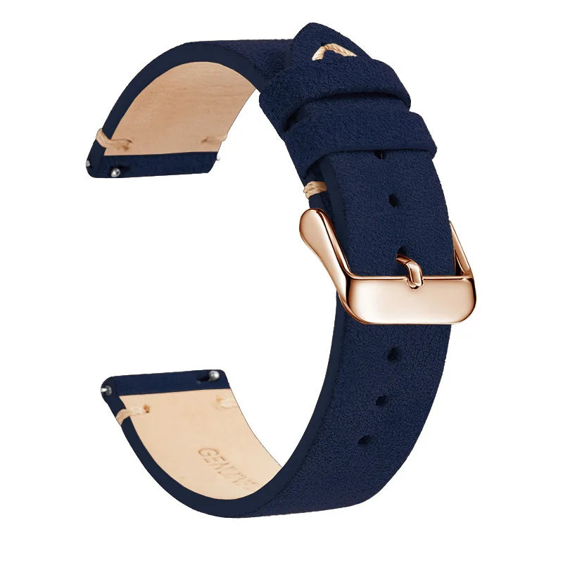 COROS Suede Leather Band with Buckle Color Options – Navy Blue / Rose Gold Buckle
