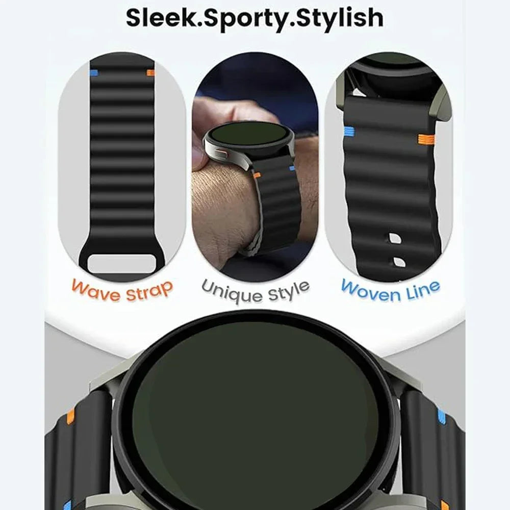 Wave-ribbed silicone strap on watch for COROS – BandsCo Straps