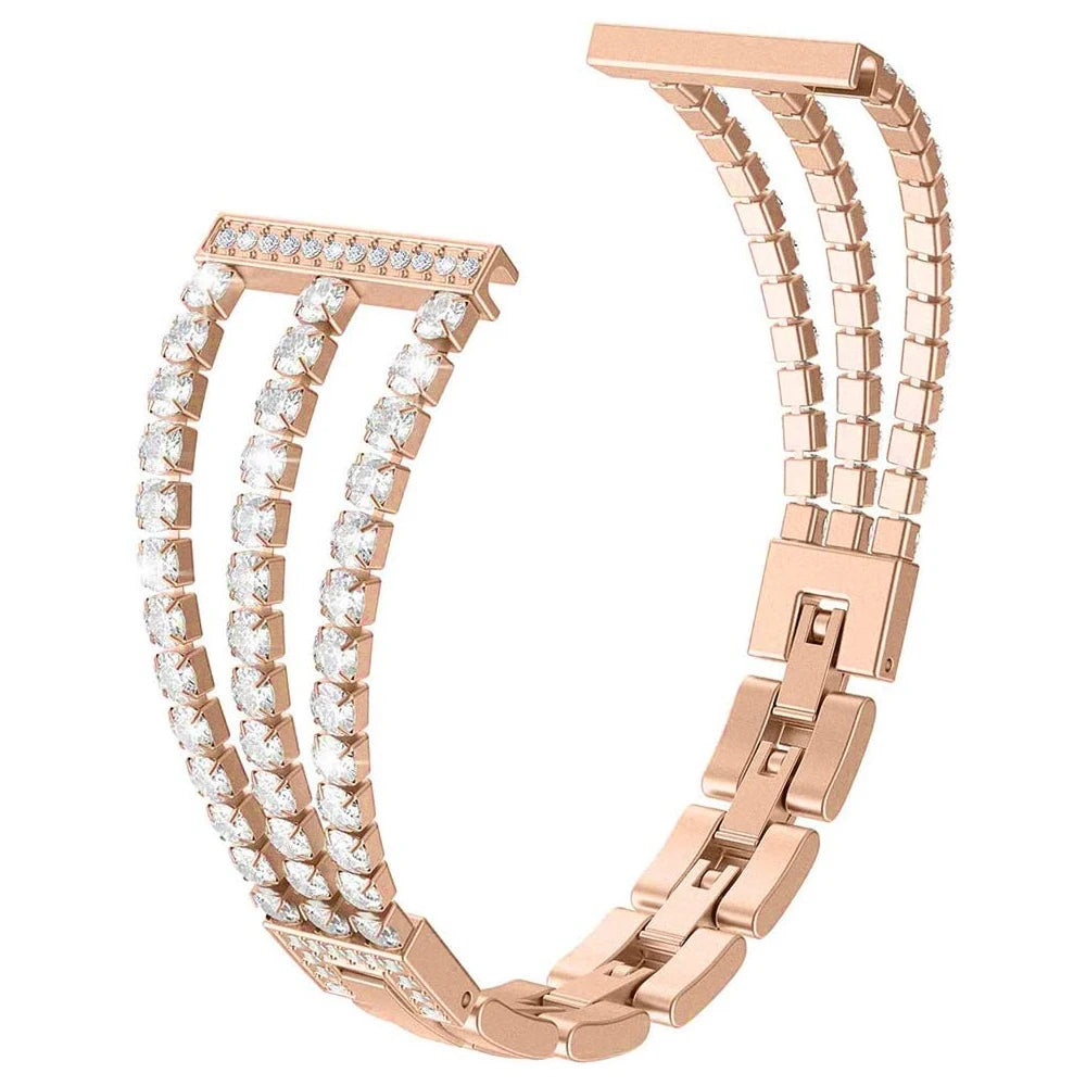 Rose Gold Fitbit Versa 4, Versa 3, Sense 2 and Sense Rhinestone Bracelet Band