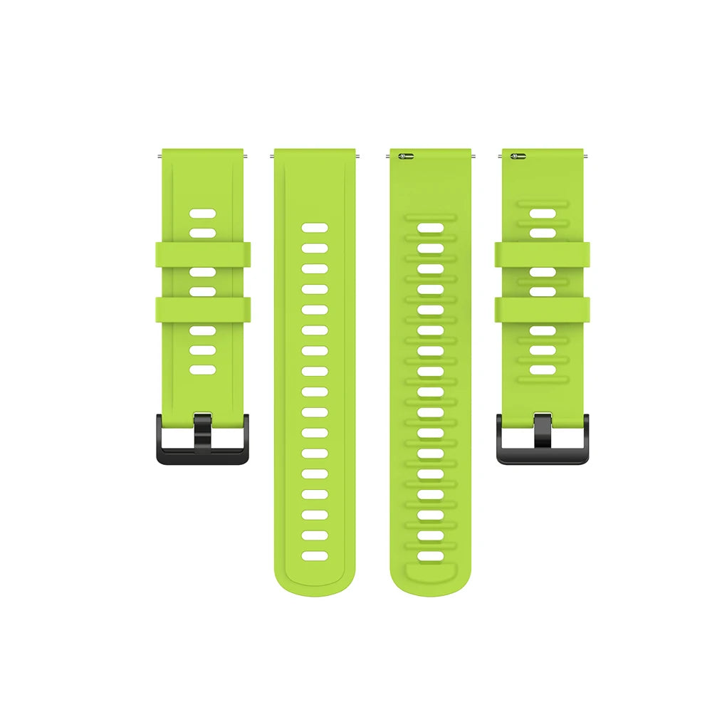 Silicone Pin Buckle Band for Polar – lime green reverse view