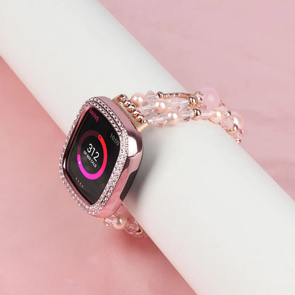 Fitbit Versa 4, Versa 3, Sense 2 and Sense Pearl Beaded Bracelet Band — material detail