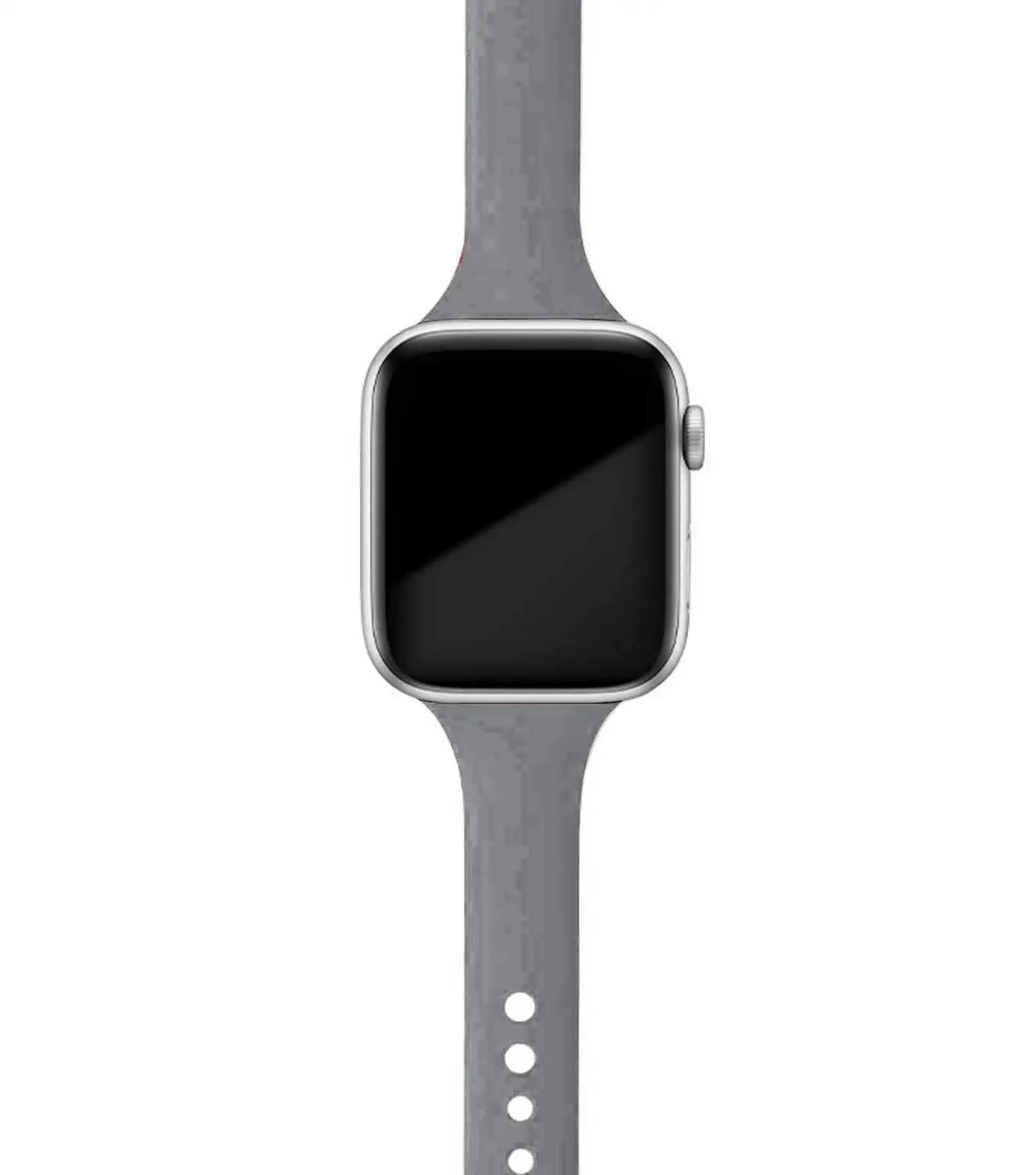 Gray tapered silicone Apple Watch band