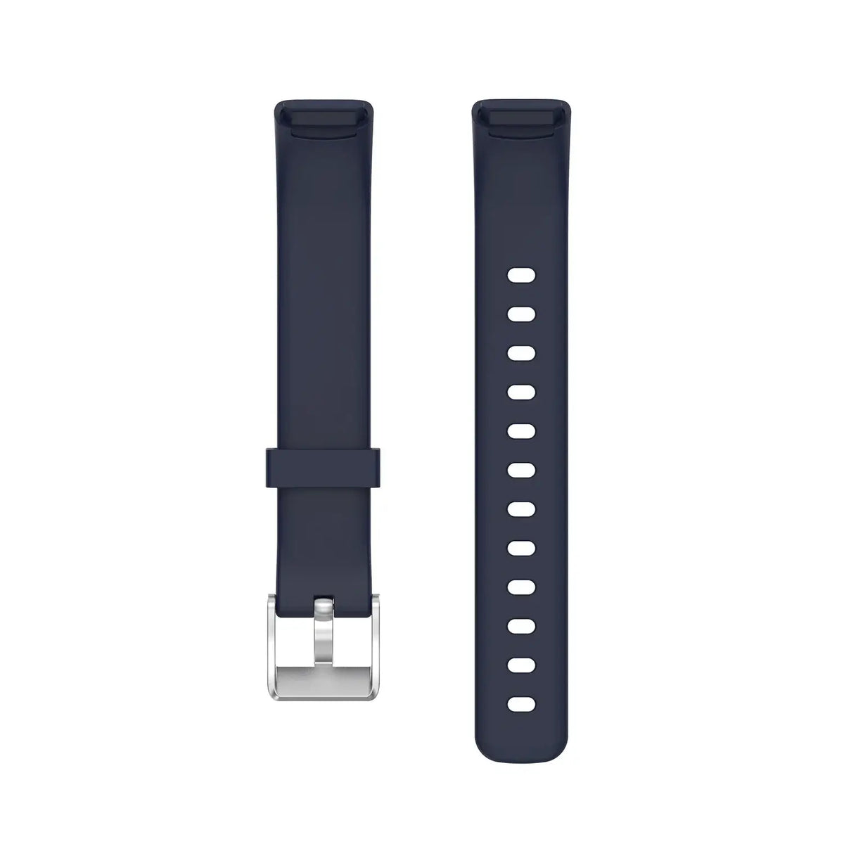 Fitbit Luxe Classic Silicone Buckle Band - Navy strap laid flat