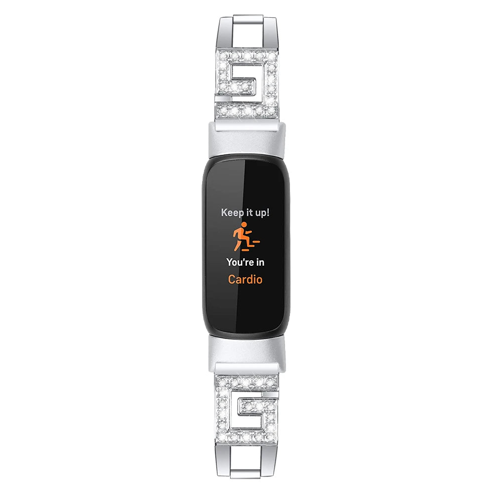 Fitbit Luxe Stainless Steel Bracelet Band with Sparkling G-Links — design detail
