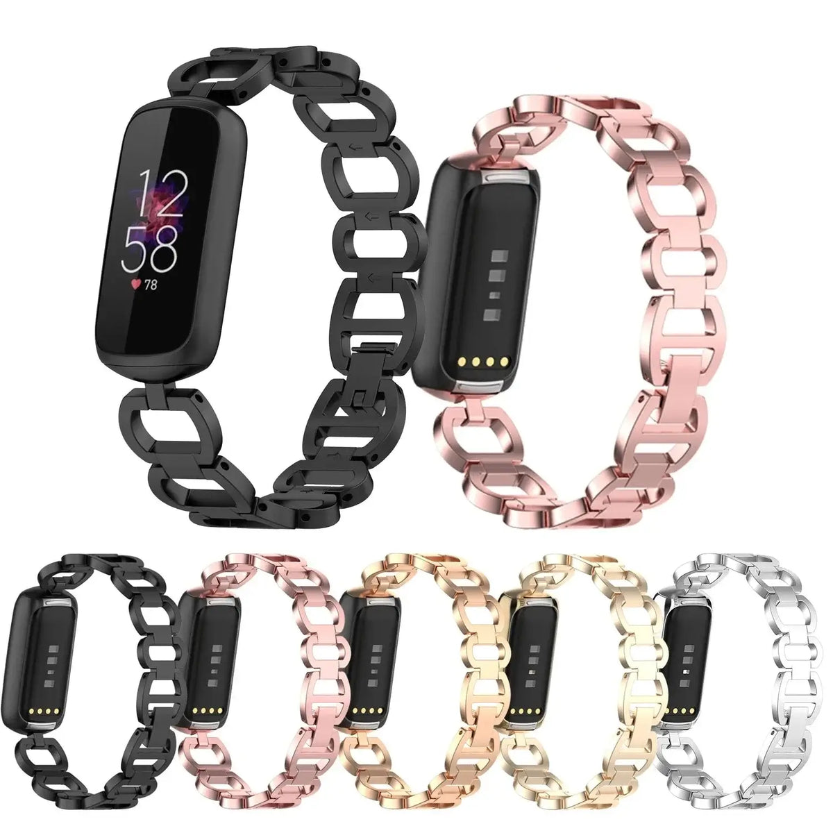 Fitbit Luxe Open-Link Stainless Steel Bracelet Band - Open-link bracelet finish options