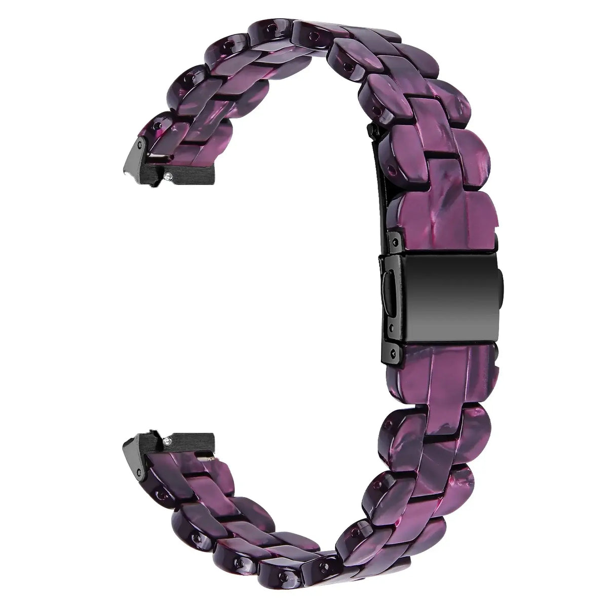 Fitbit Inspire Marbled & Tortoiseshell Resin Band - Purple Marble / Black