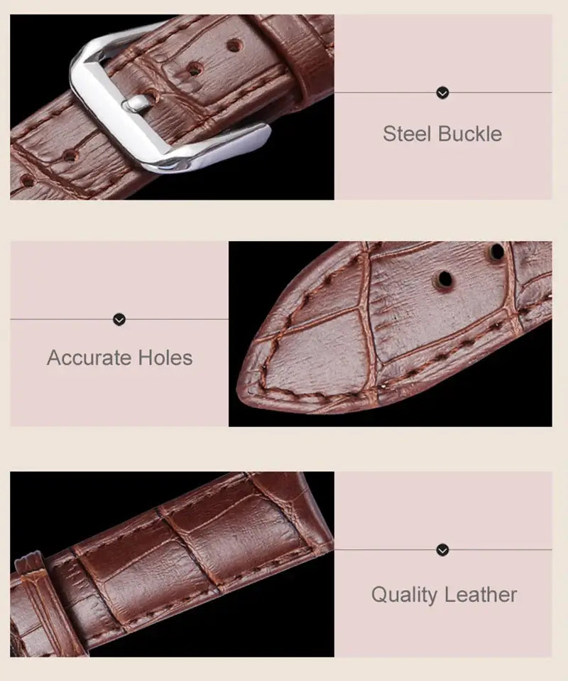 Fitbit Charge Croc-Embossed Leather Band leather embossing, buckle and adjustment-hole details