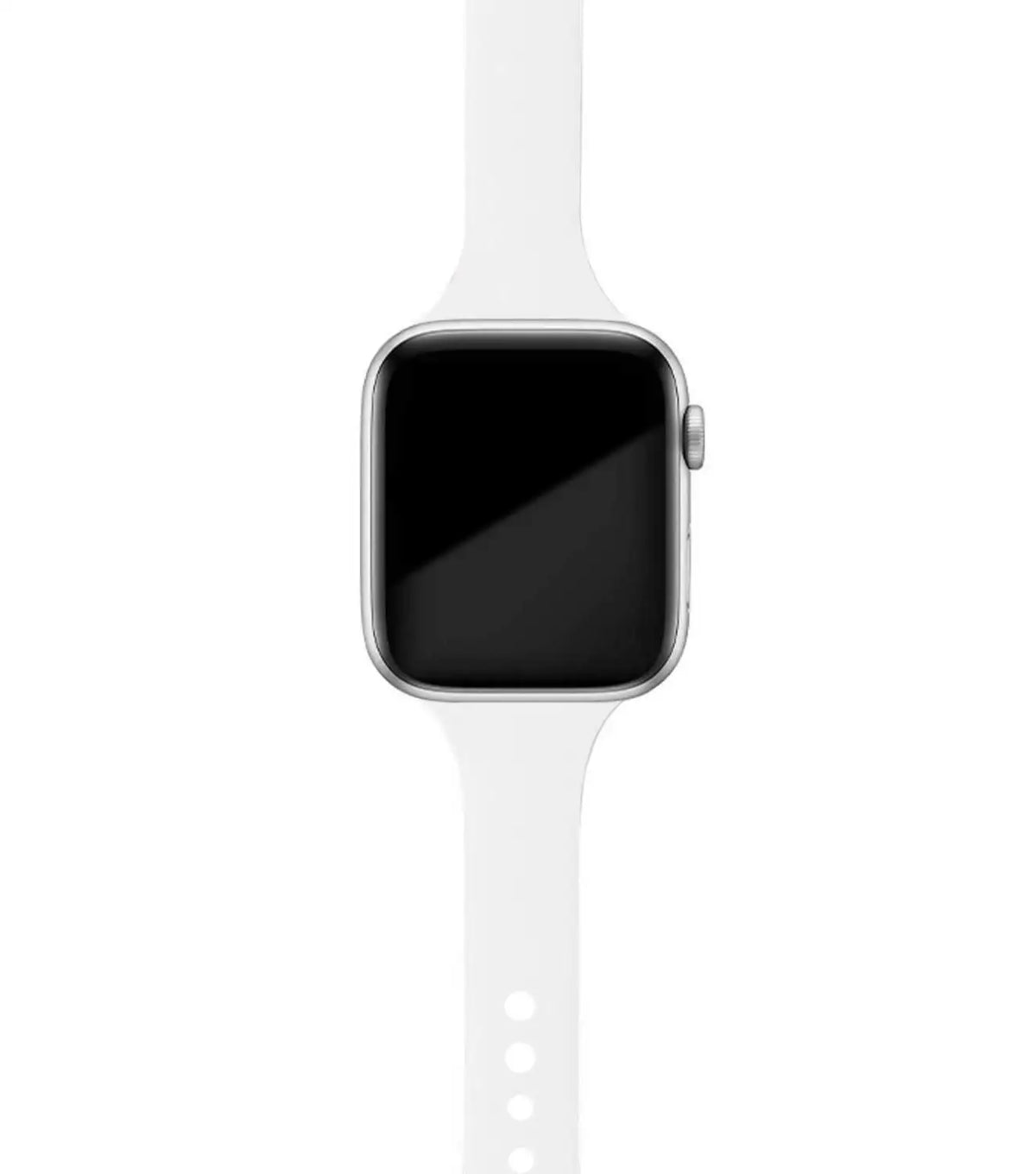 White tapered silicone Apple Watch band