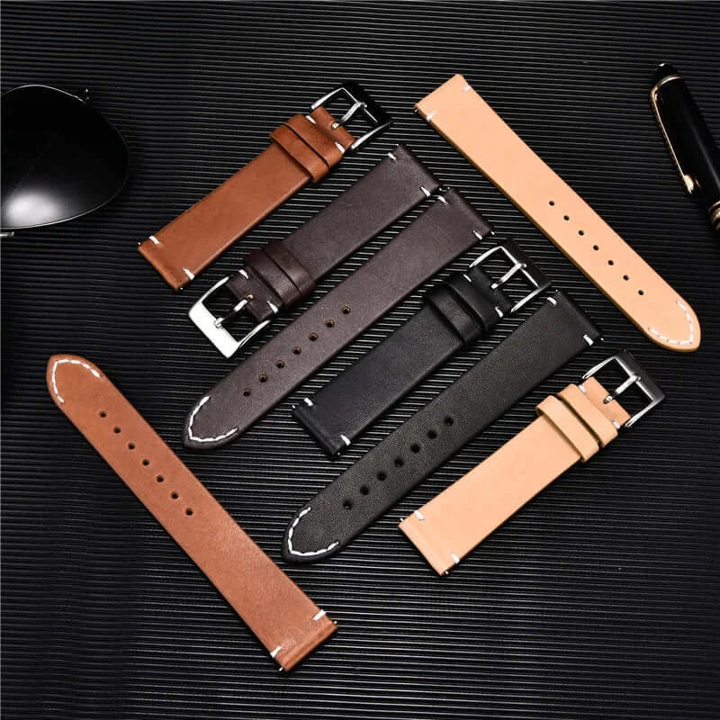 Suunto Minimal Leather Band with Accent Stitches - Four leather colors