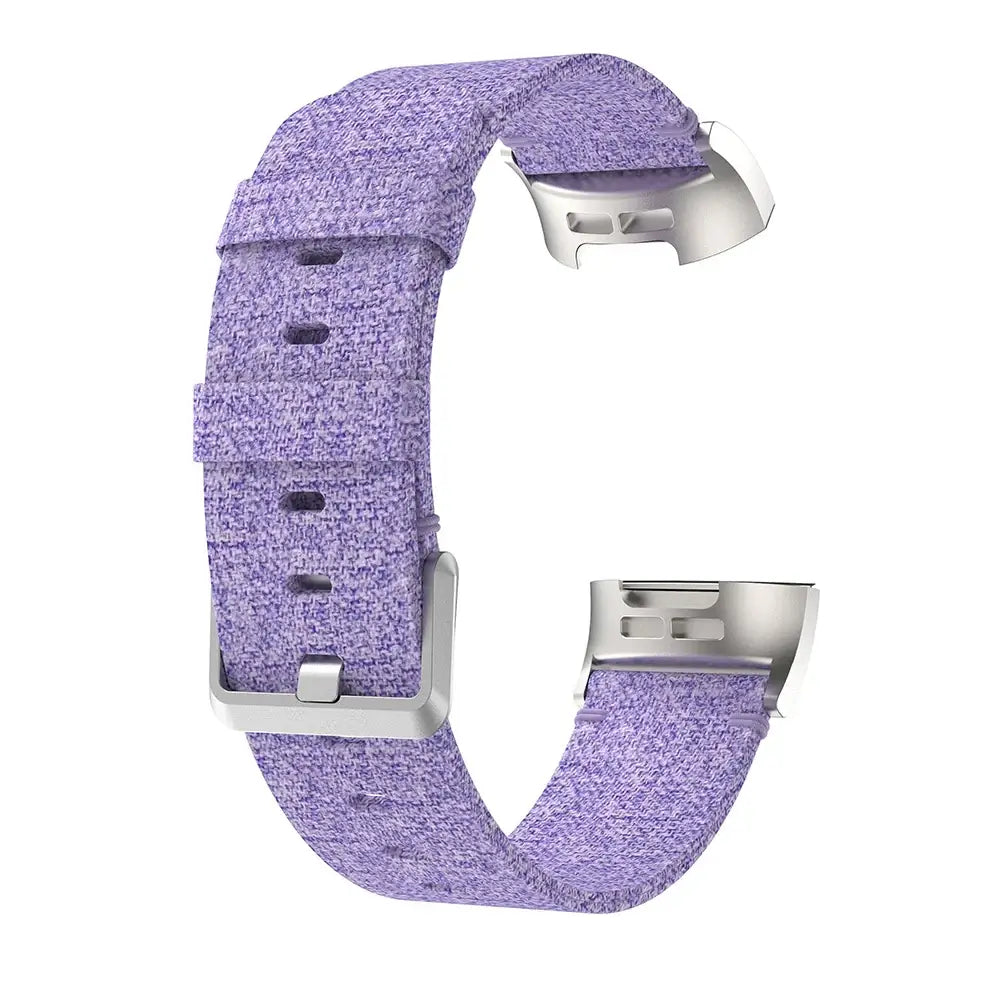 Fitbit Charge 5 & 6 Woven Nylon Buckle Band in Lavender