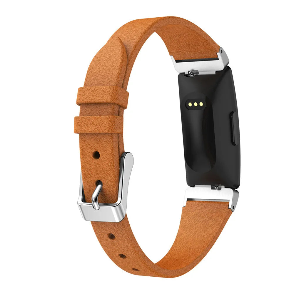 Fitbit Inspire 1/2/HR Slim Leather Buckle Band - Tan