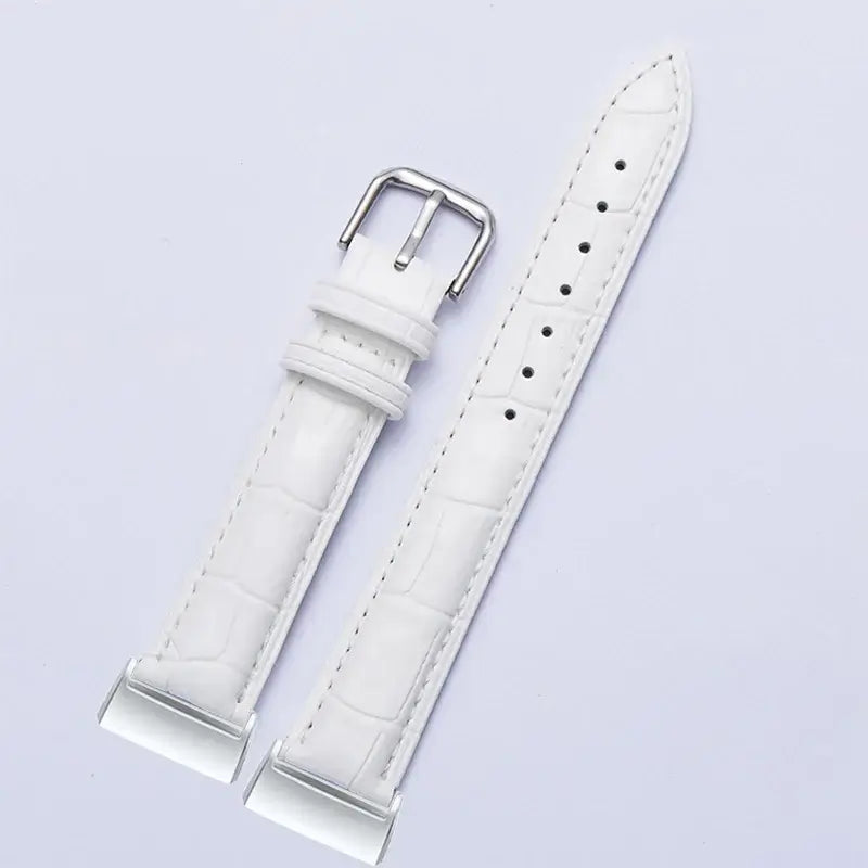 Fitbit Charge Croc-Embossed Leather Band in White / Silver