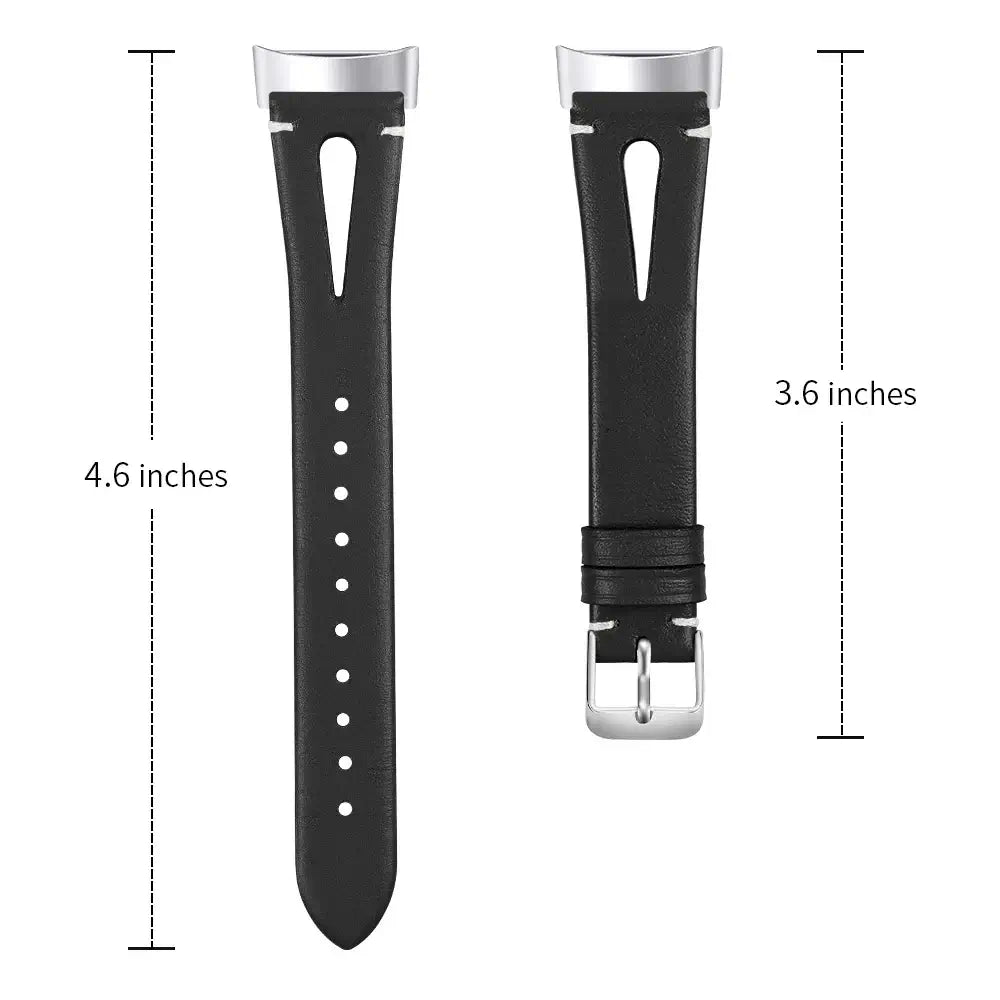 Fitbit Charge 5/6 Slim Cutout Leather Band - Black strap dimensions