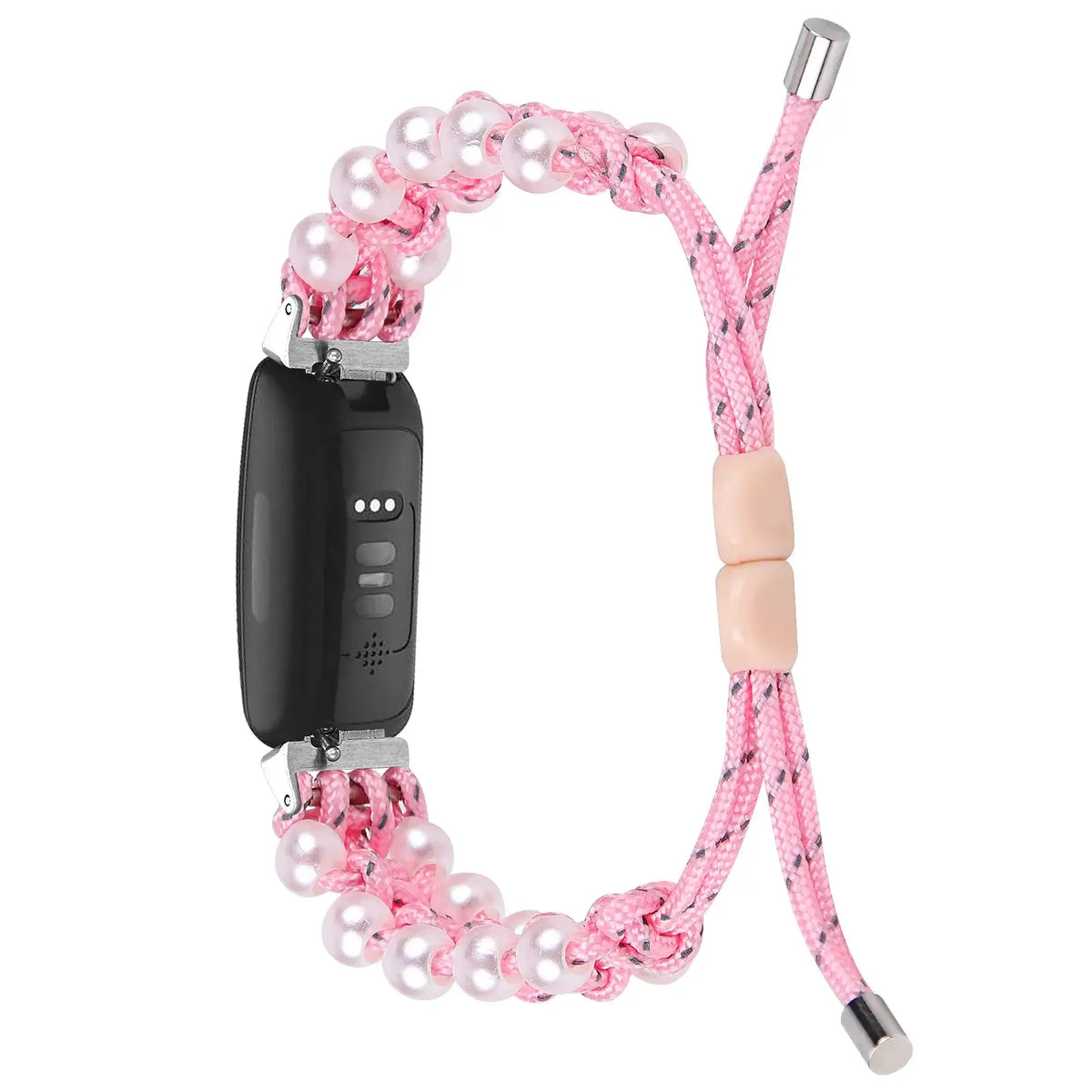 Fitbit Inspire Braided Cord & Pearl-Style Bead Band - Pink