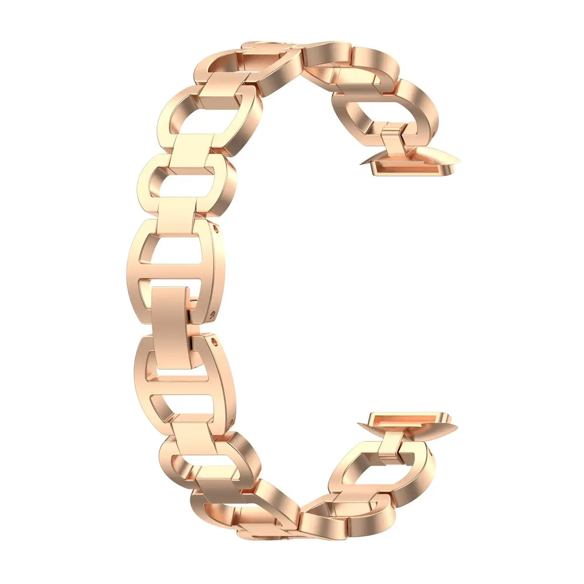 Fitbit Luxe Open-Link Stainless Steel Bracelet Band - Rose gold open-link strap