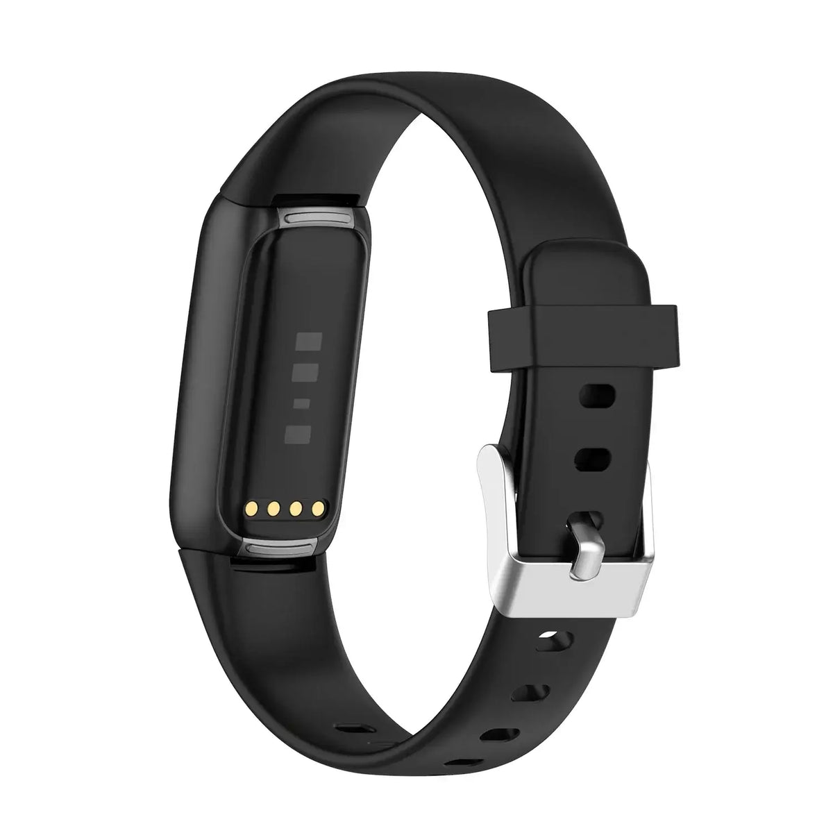 Fitbit Luxe Classic Silicone Buckle Band - Black band rear view