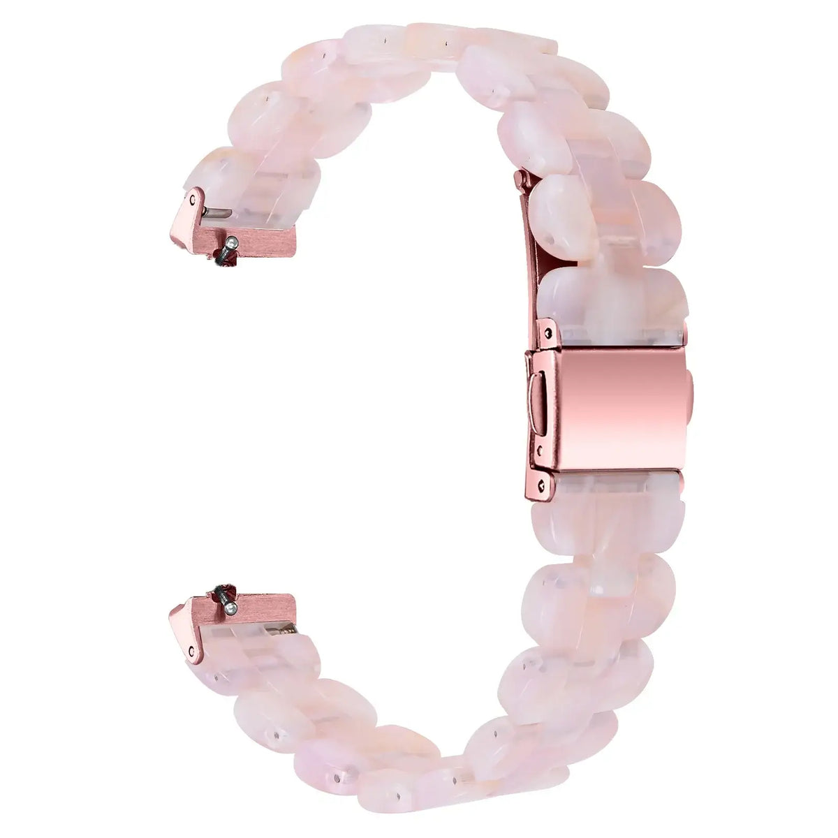 Fitbit Inspire Marbled & Tortoiseshell Resin Band - Pale Pink / Rose Pink