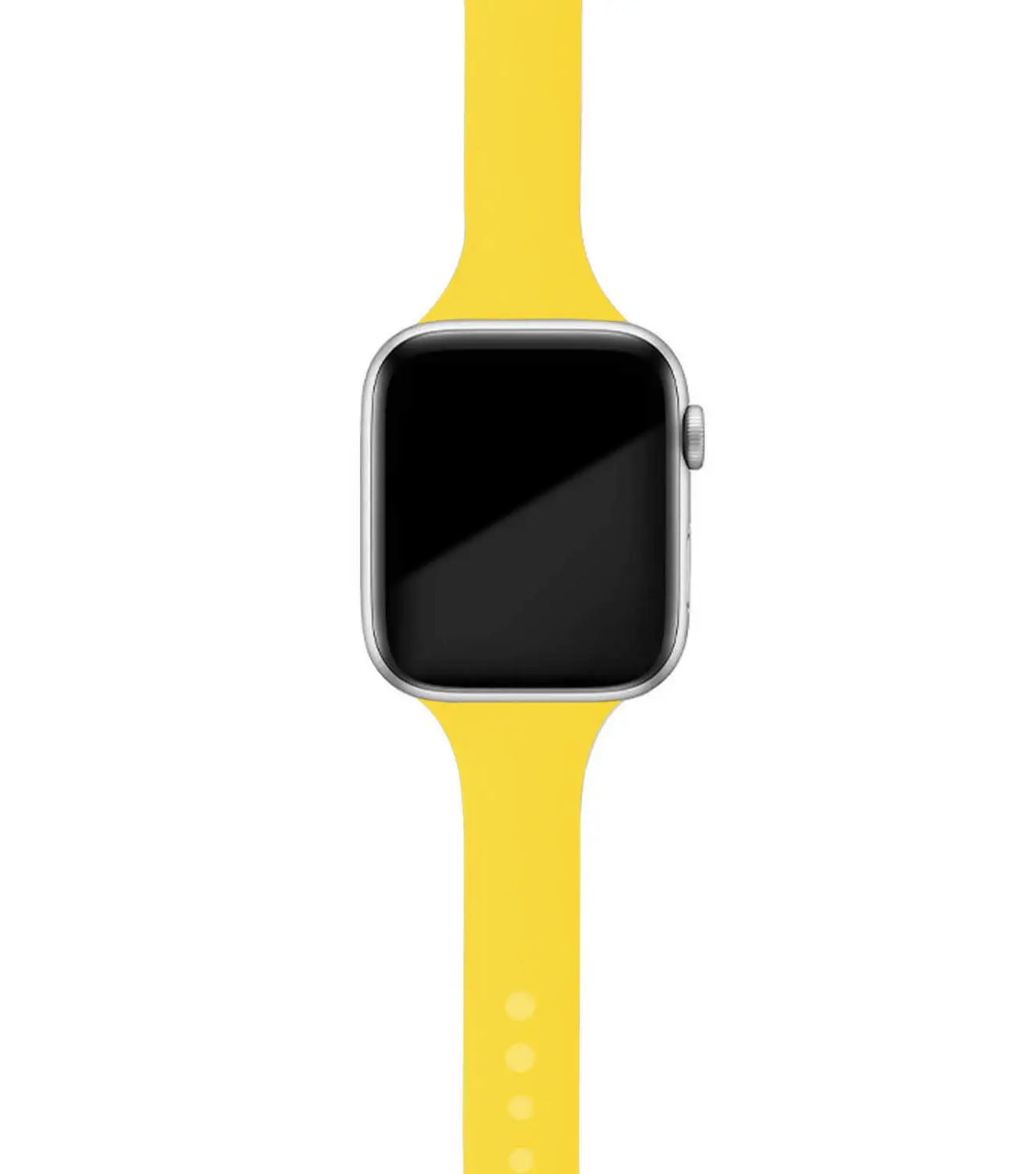 Yellow tapered silicone Apple Watch band