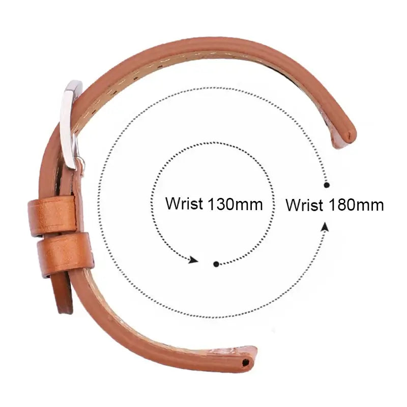 Leather watch strap wrist-size illustration for compatible Huawei watches