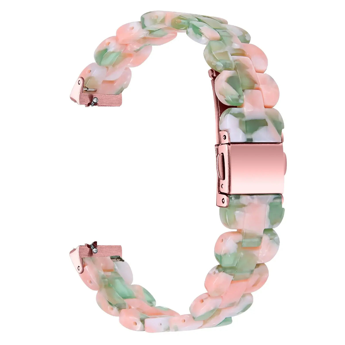 Fitbit Inspire Marbled & Tortoiseshell Resin Band - Pink / Green Marble / Rose Pink