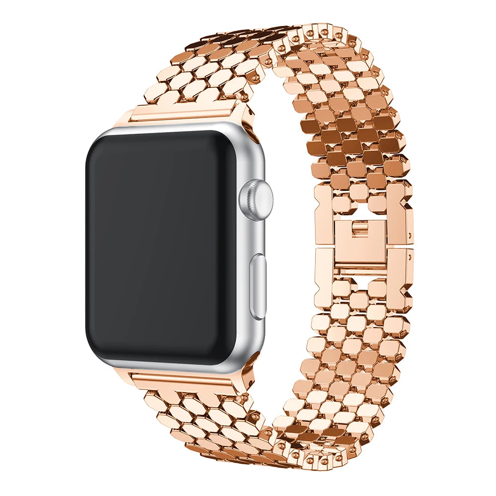 Rose gold fish scale link Apple Watch bracelet