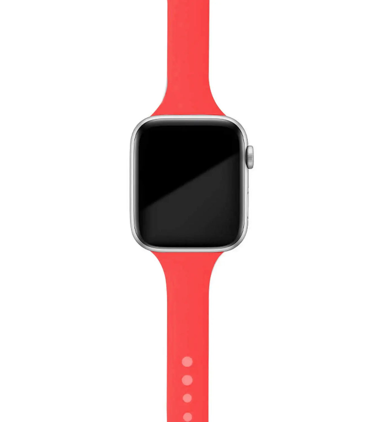 Coral Red tapered silicone Apple Watch band