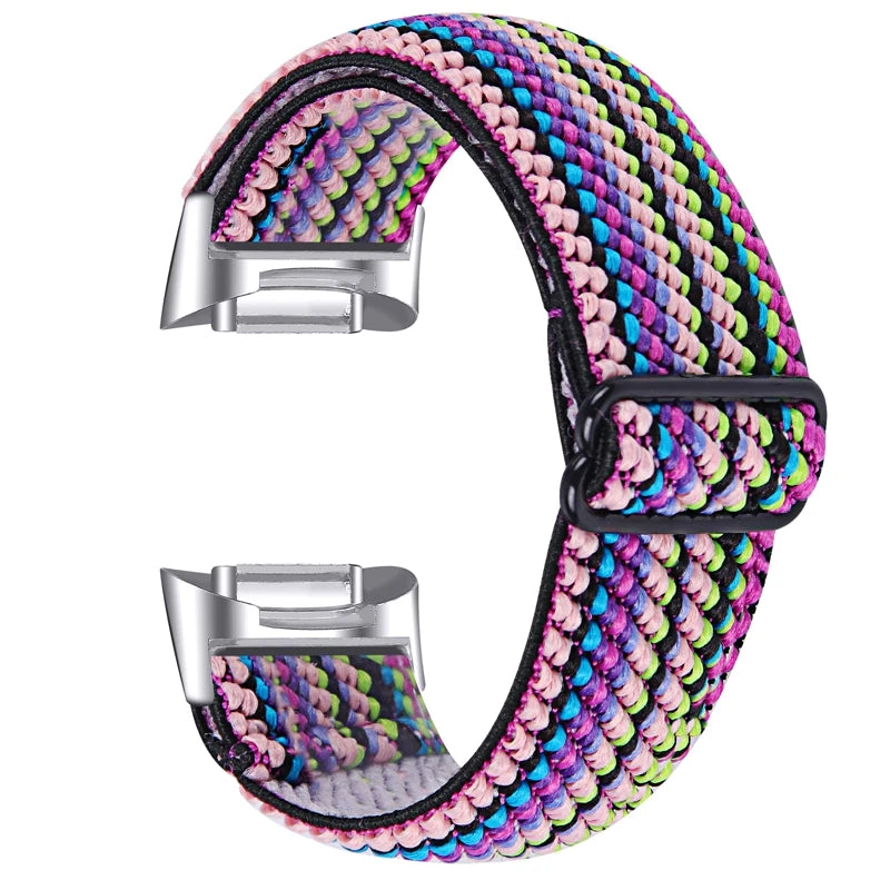 Fitbit Charge 5/6 Adjustable Stretch Nylon Band - Pastel Multicolor