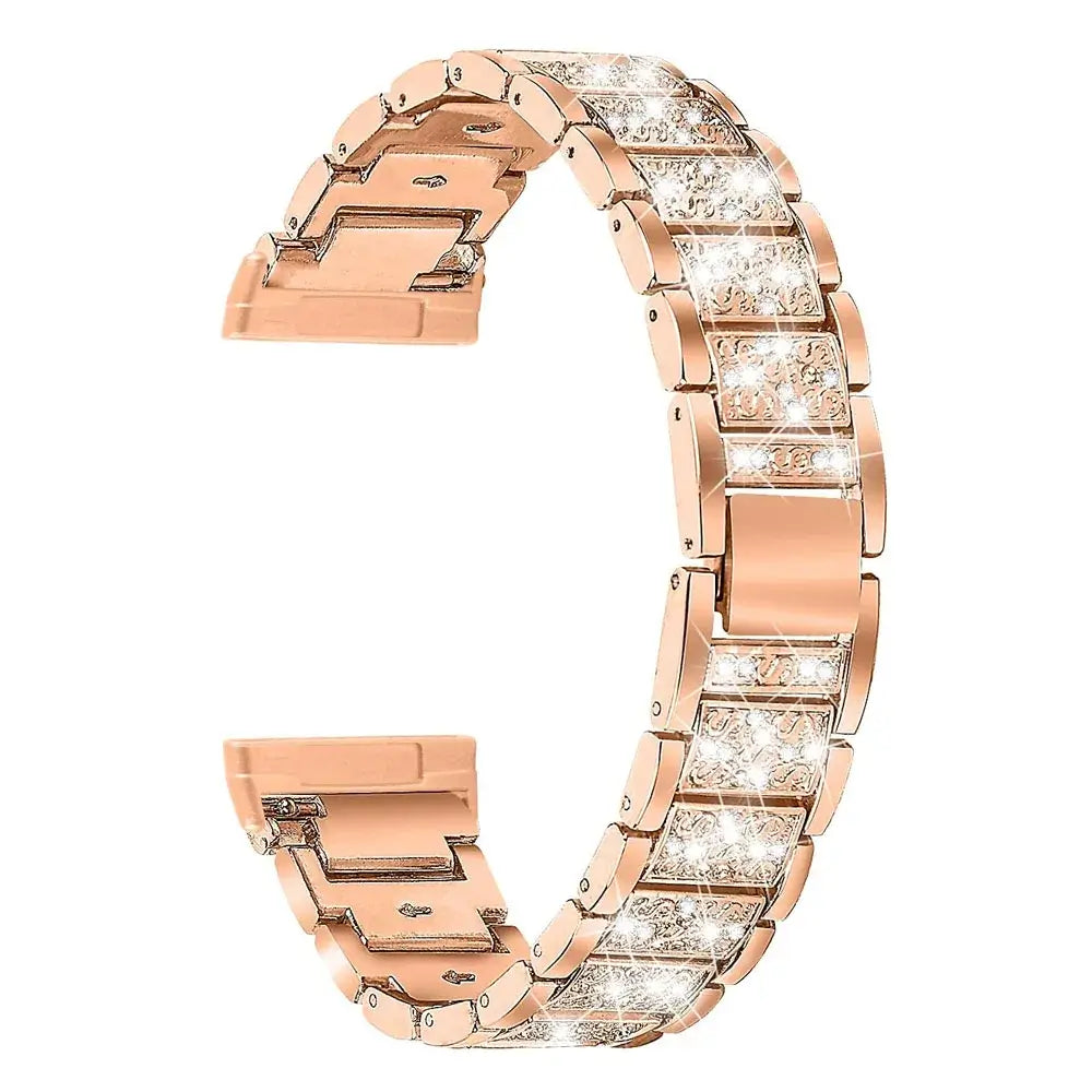Fitbit Versa 4 Sparkling Panel Metal Bracelet Band - Rose gold bracelet rear view