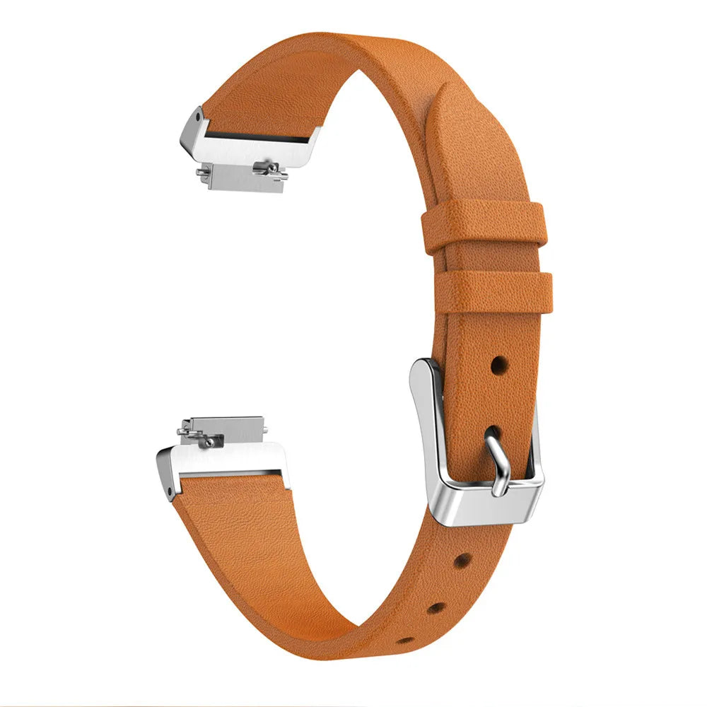 Fitbit Inspire 1/2/HR Slim Leather Buckle Band - Tan buckle strap