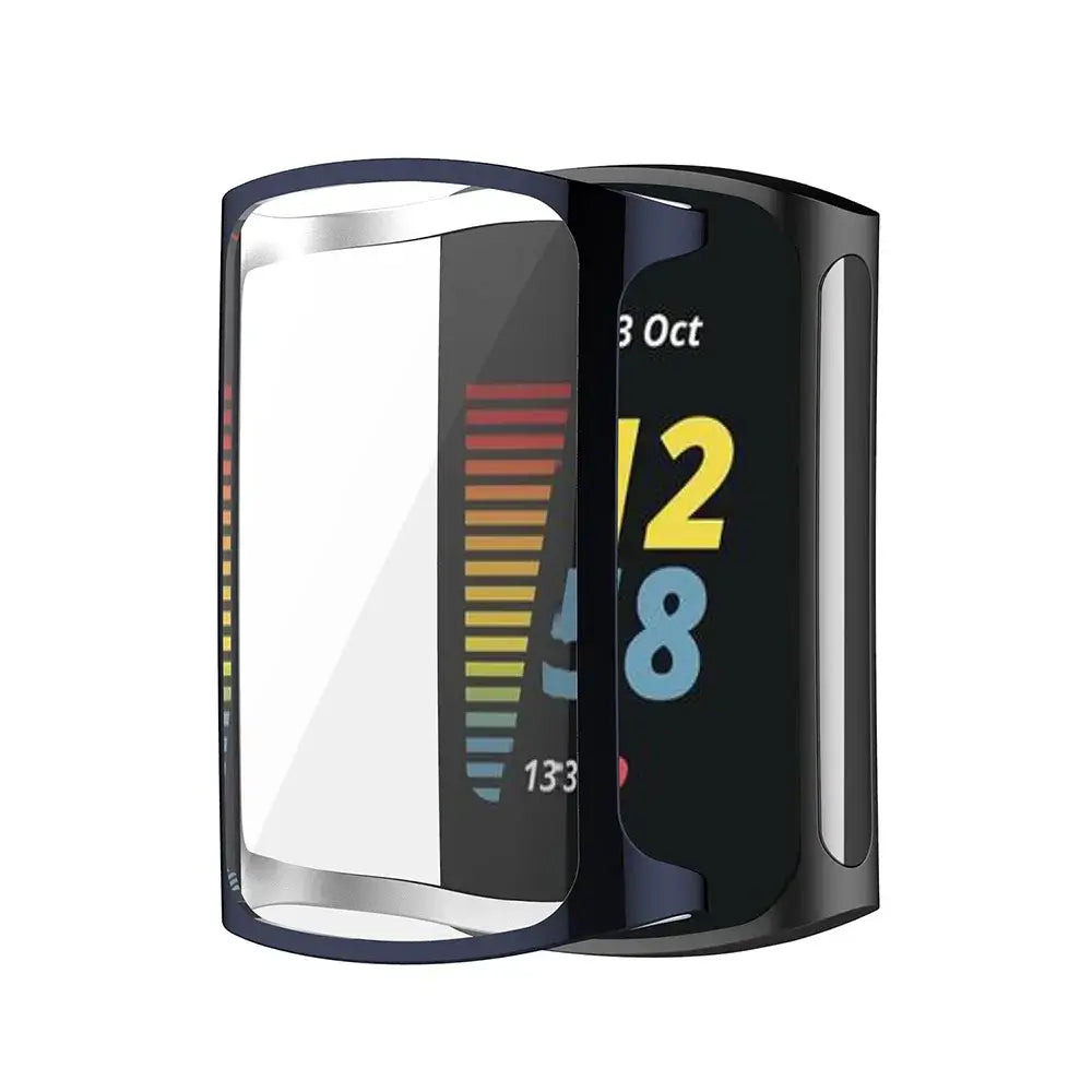 Screen protector case for Fitbit Charge 5-6, showcasing durable design and stylish look for fitness tracking.