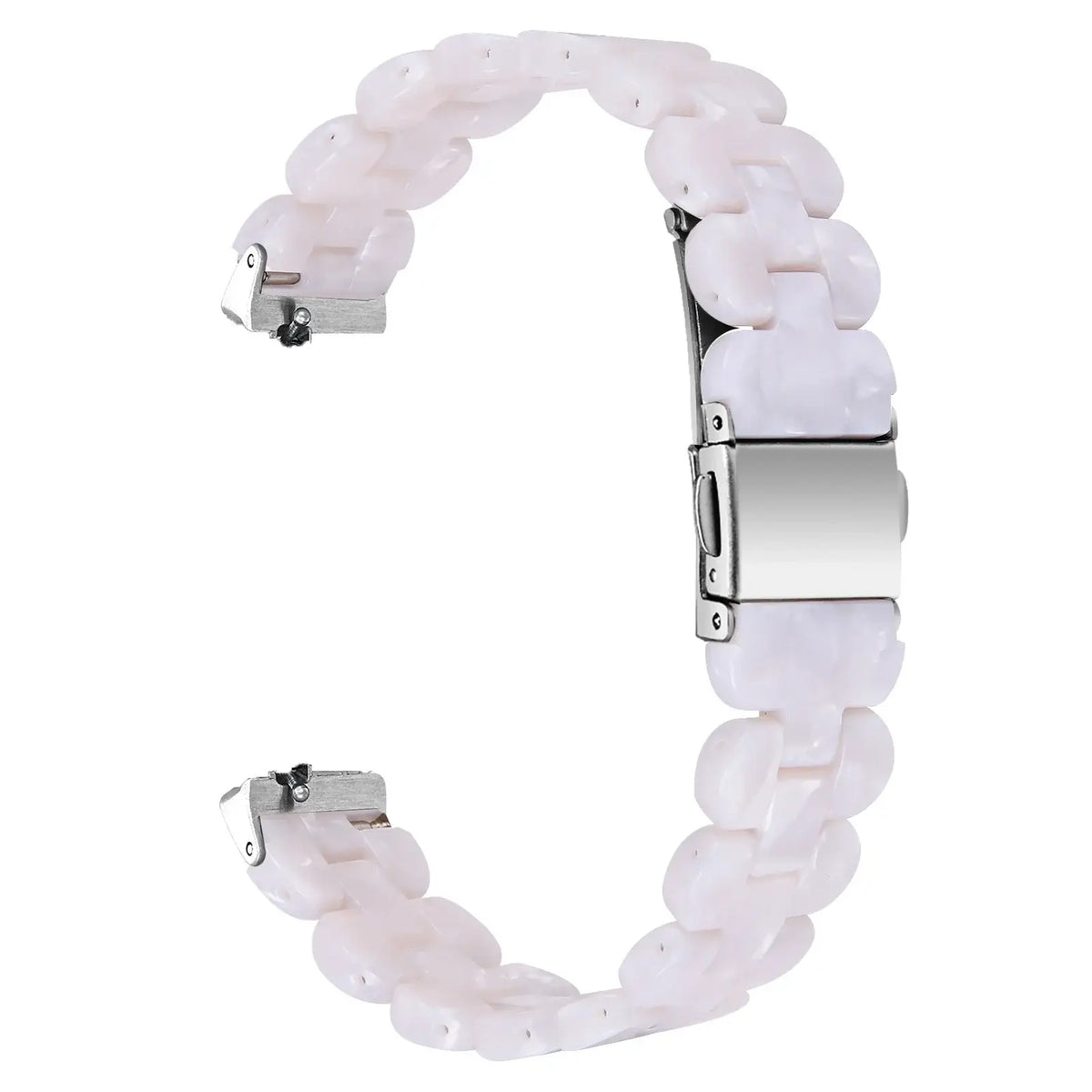 Fitbit Inspire Marbled & Tortoiseshell Resin Band - Pale Lilac / Silver