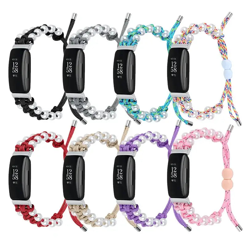 Fitbit Inspire Braided Cord & Pearl-Style Bead Band - Braided cord color options