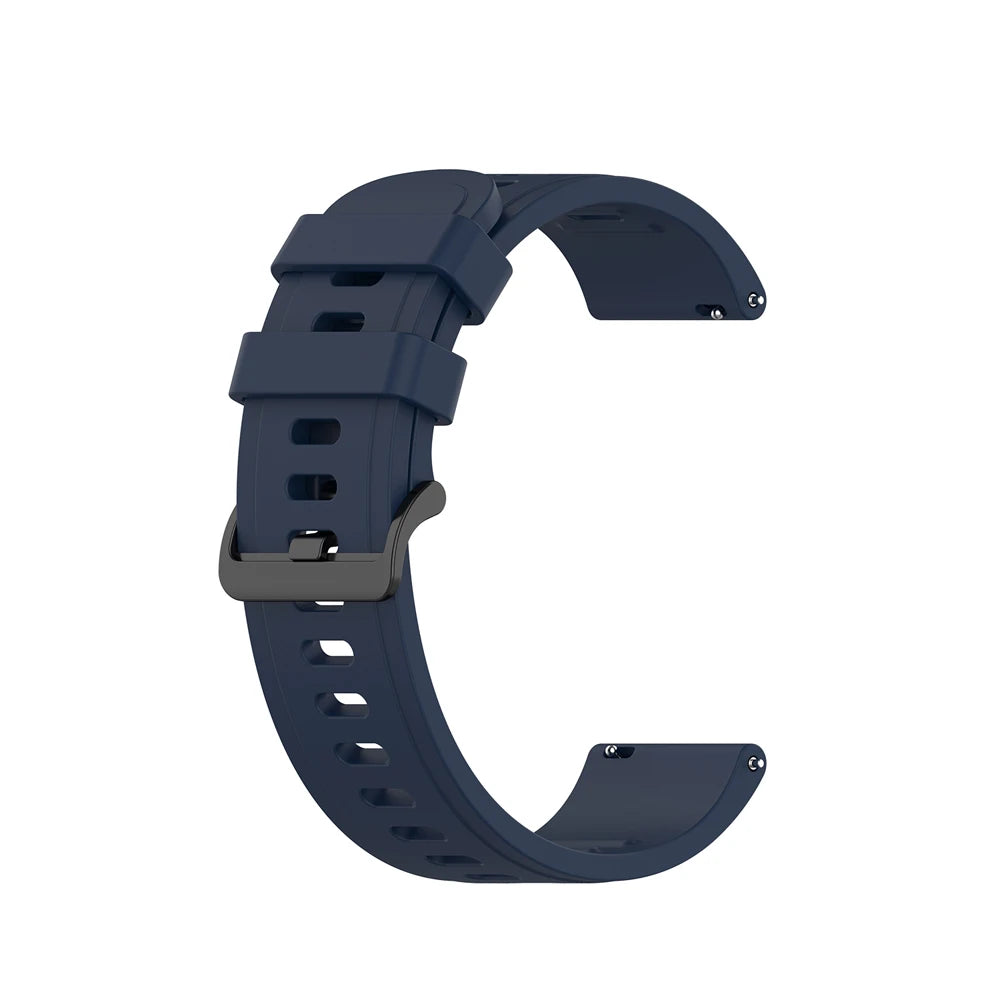 OnePlus Smartwatch Silicone Replacement Band Sport Strap Quick Release in dark blue, ideal for daily wear.