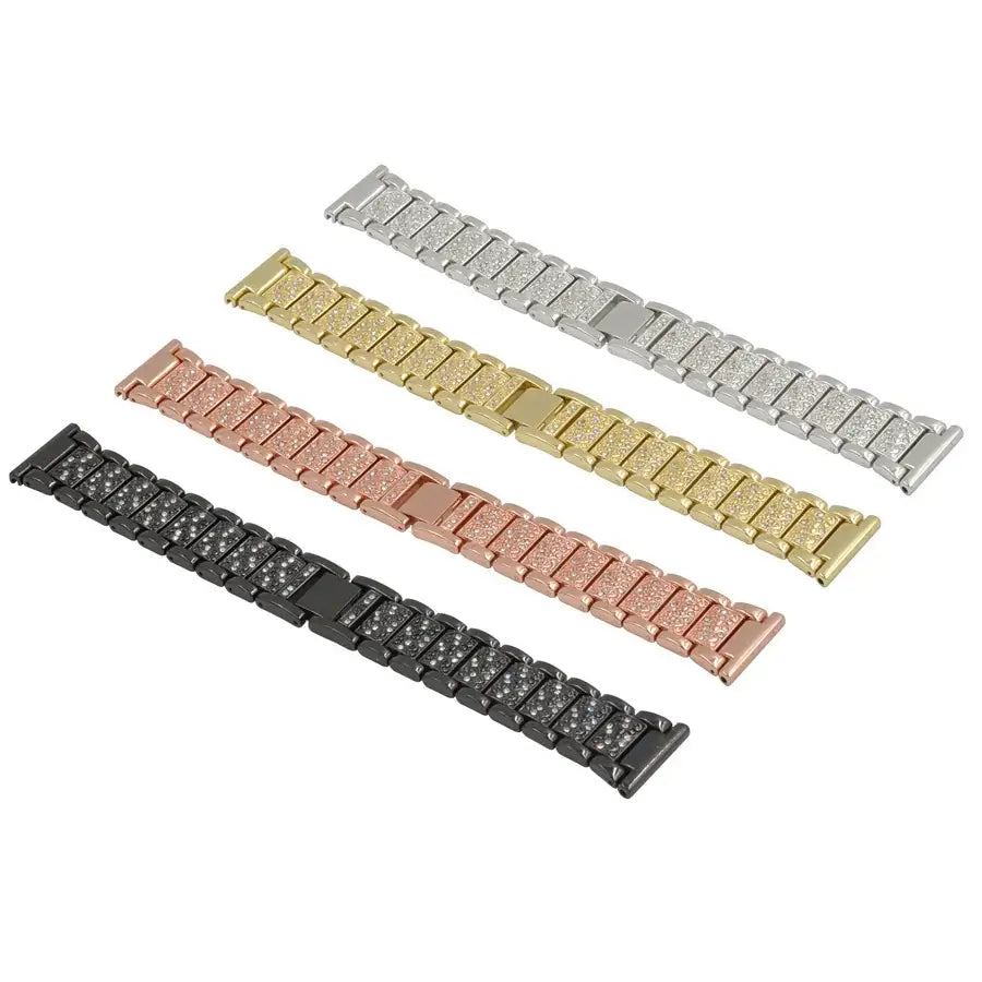 Fitbit Versa 4 Sparkling Panel Metal Bracelet Band - Metal finish examples