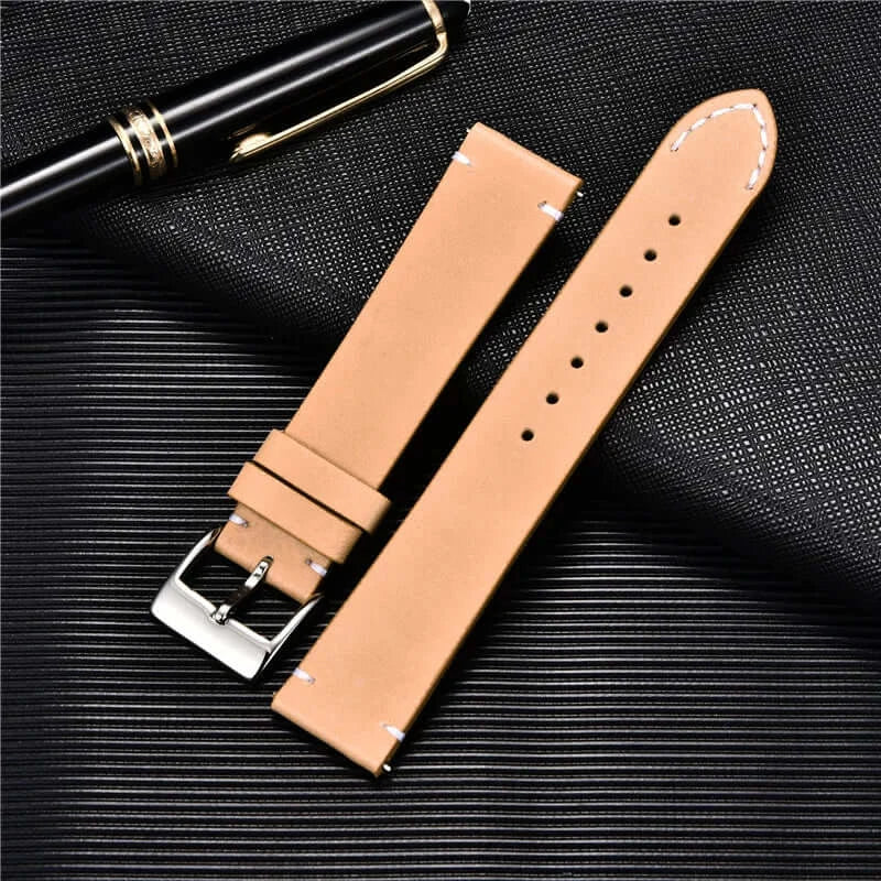 TicWatch Minimal Leather Band with Accent Stitches - Beige